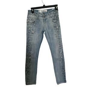 Zhrill Jeans KELA Blue Faded Skinny Slim Fit Vintage Look Distressed size W25